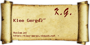 Klee Gergő névjegykártya